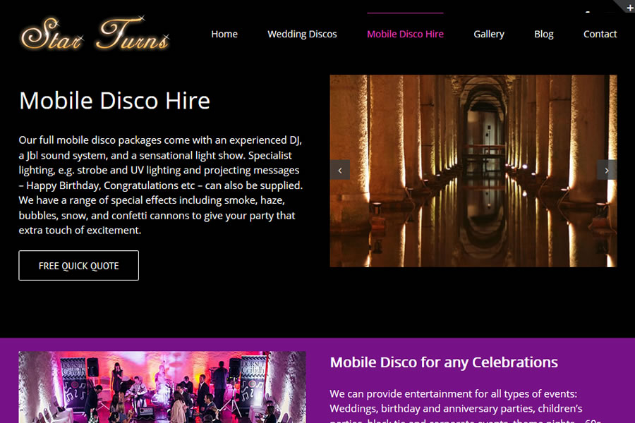 Star Turns Mobile Disco Website Designers in Somerset